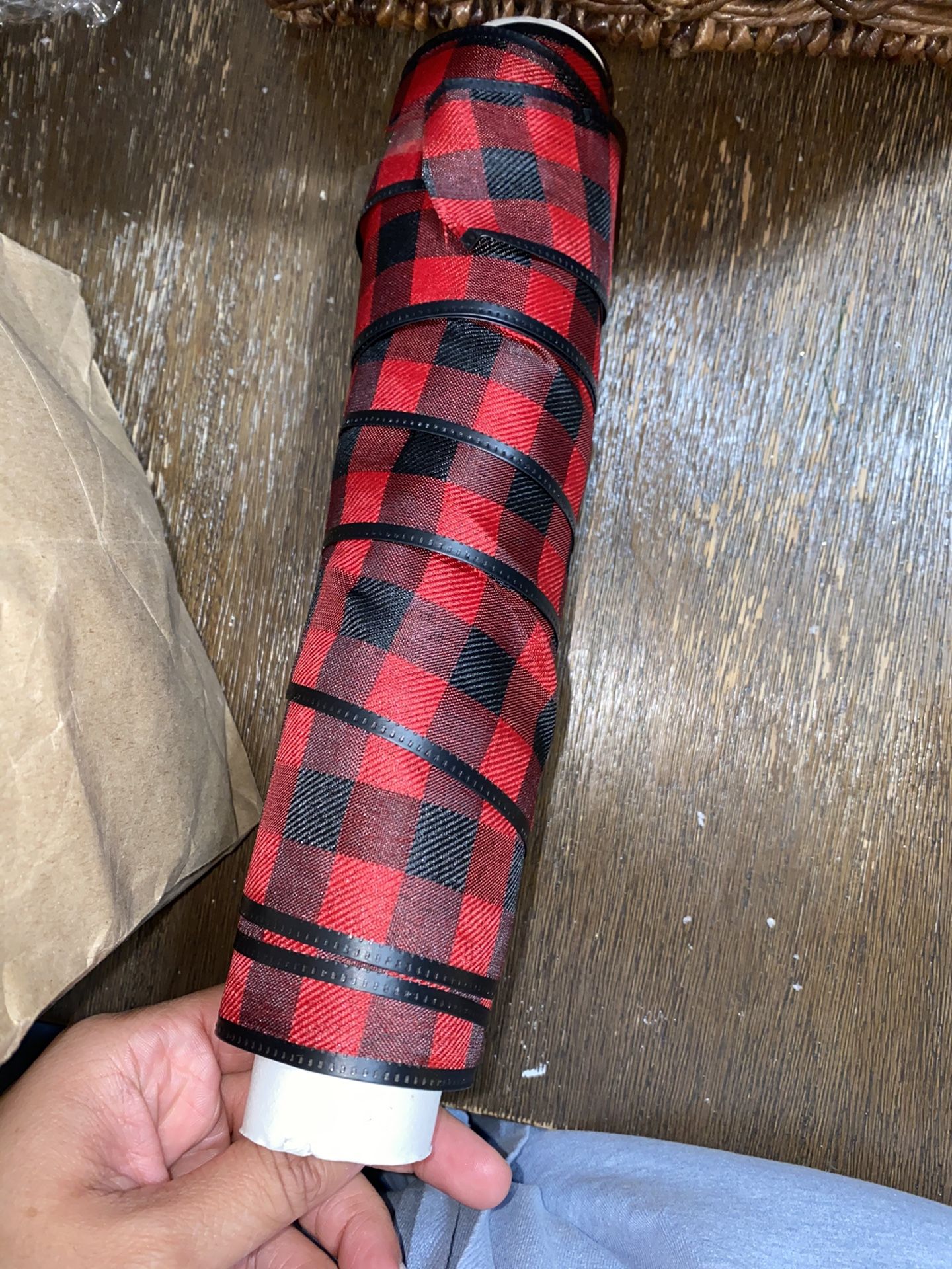 Modern buffalo plaid Christmas package