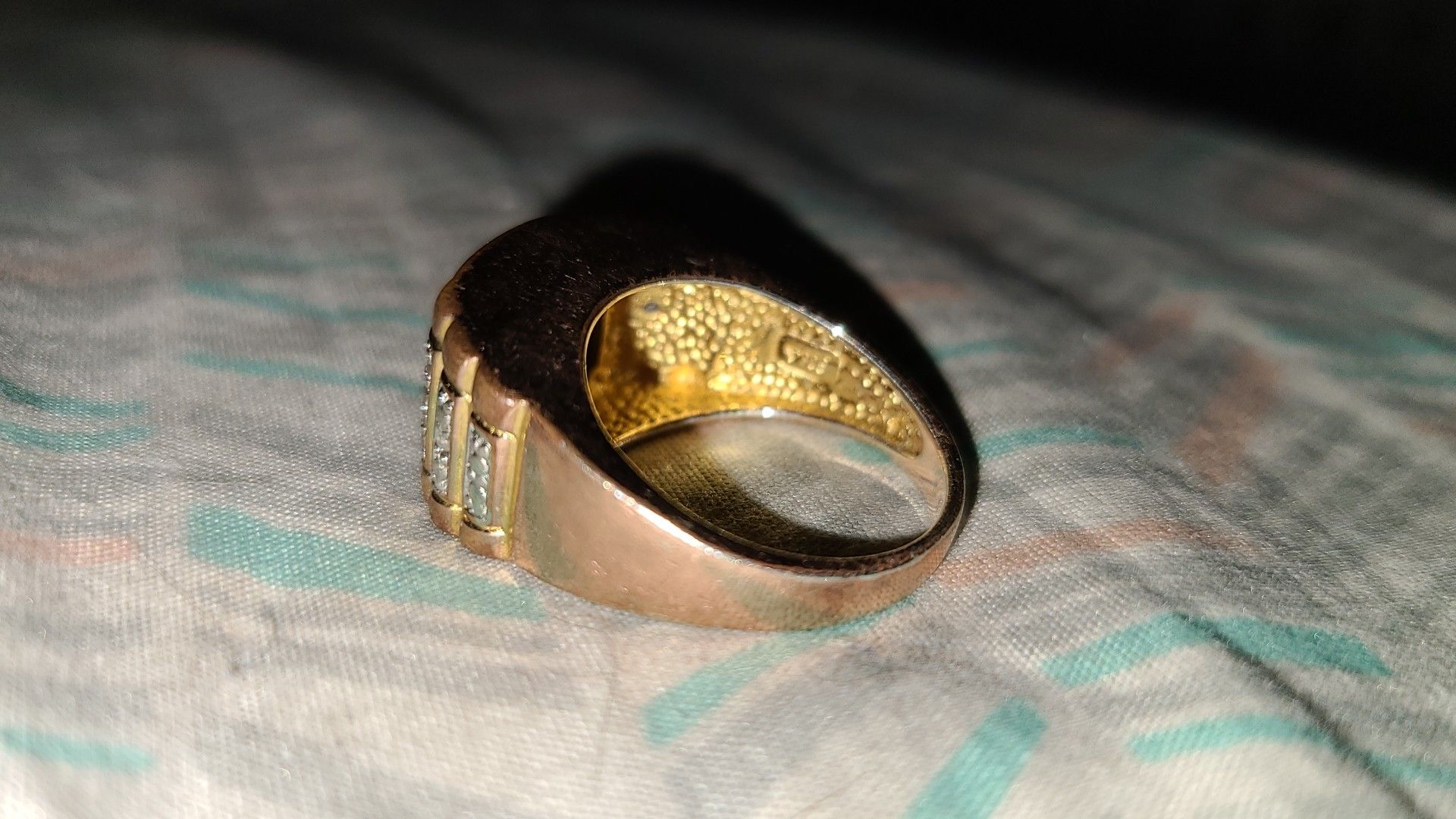 10k solid gold real onyx simulated diamonds