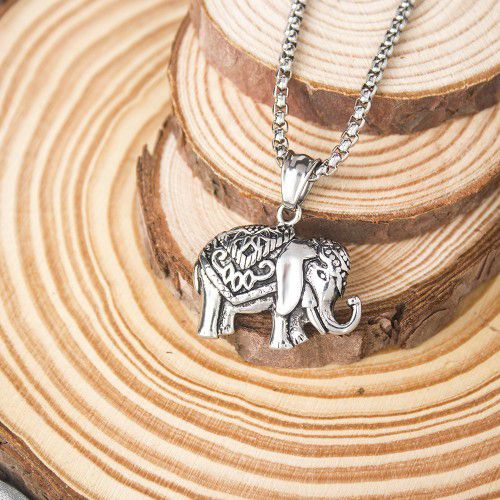 "Zodiac Auspicious Animal Elephant Pendant necklace for women/men, N90201P222
 