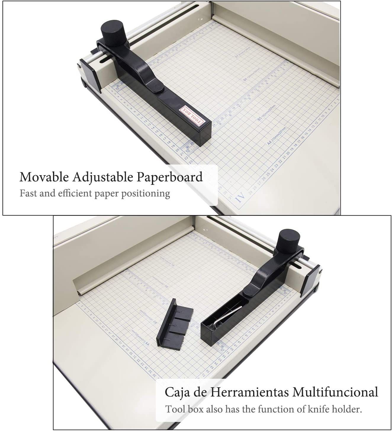 CGOLDENWALL 12" YG 858-A4 Heavy Duty Industrial Guillotine 200 Sheet Normal Paper Cutter for A4,B5,A5,B6,B7 Paper
