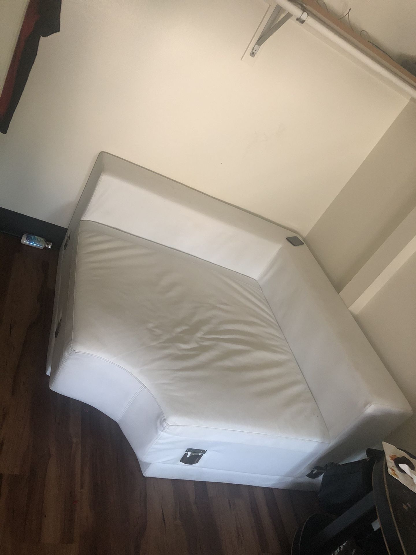 White leather couch