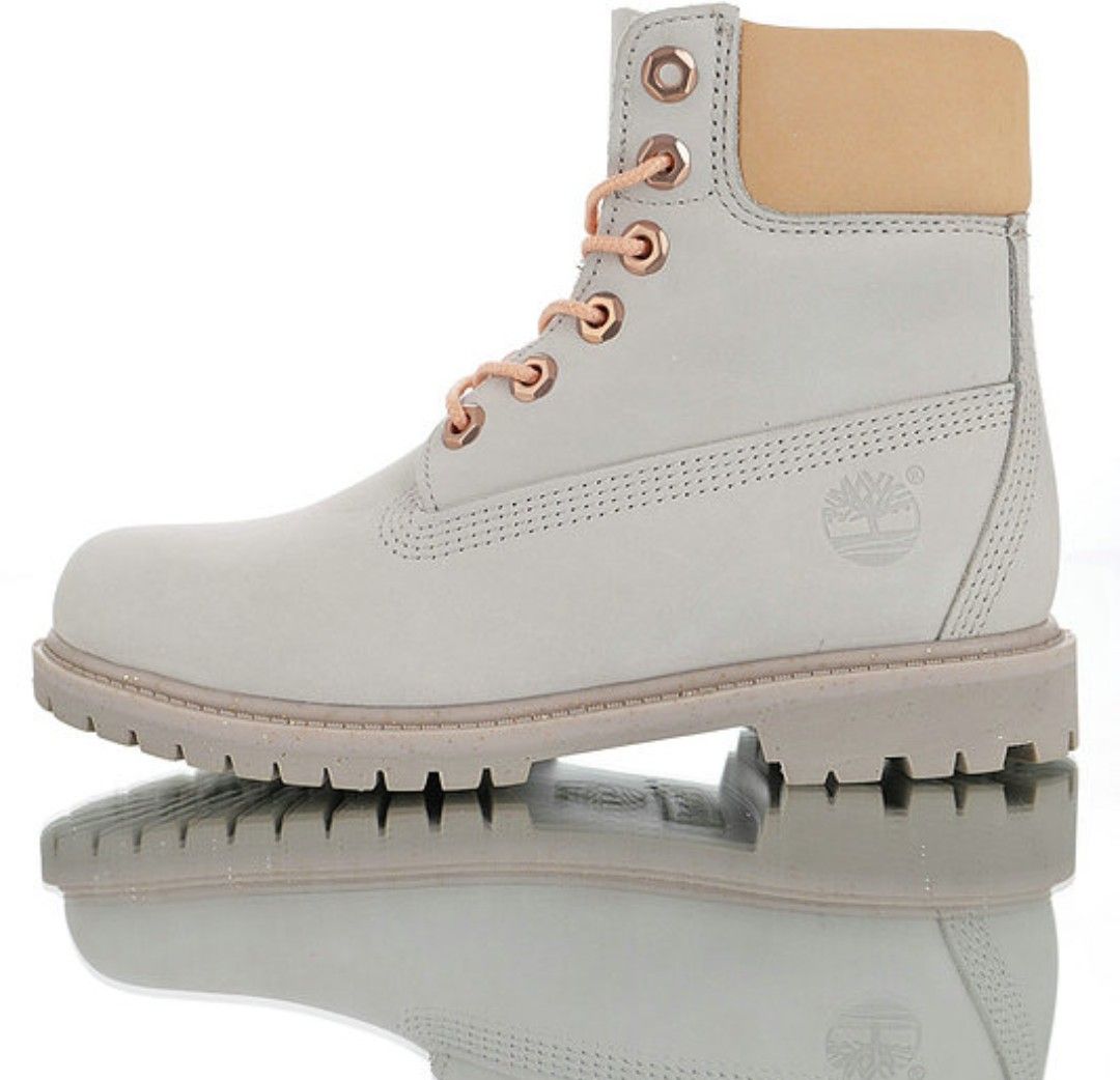 Brand New women's winter snow boots timberland "ice cream" 6 inch boots light gray orange
