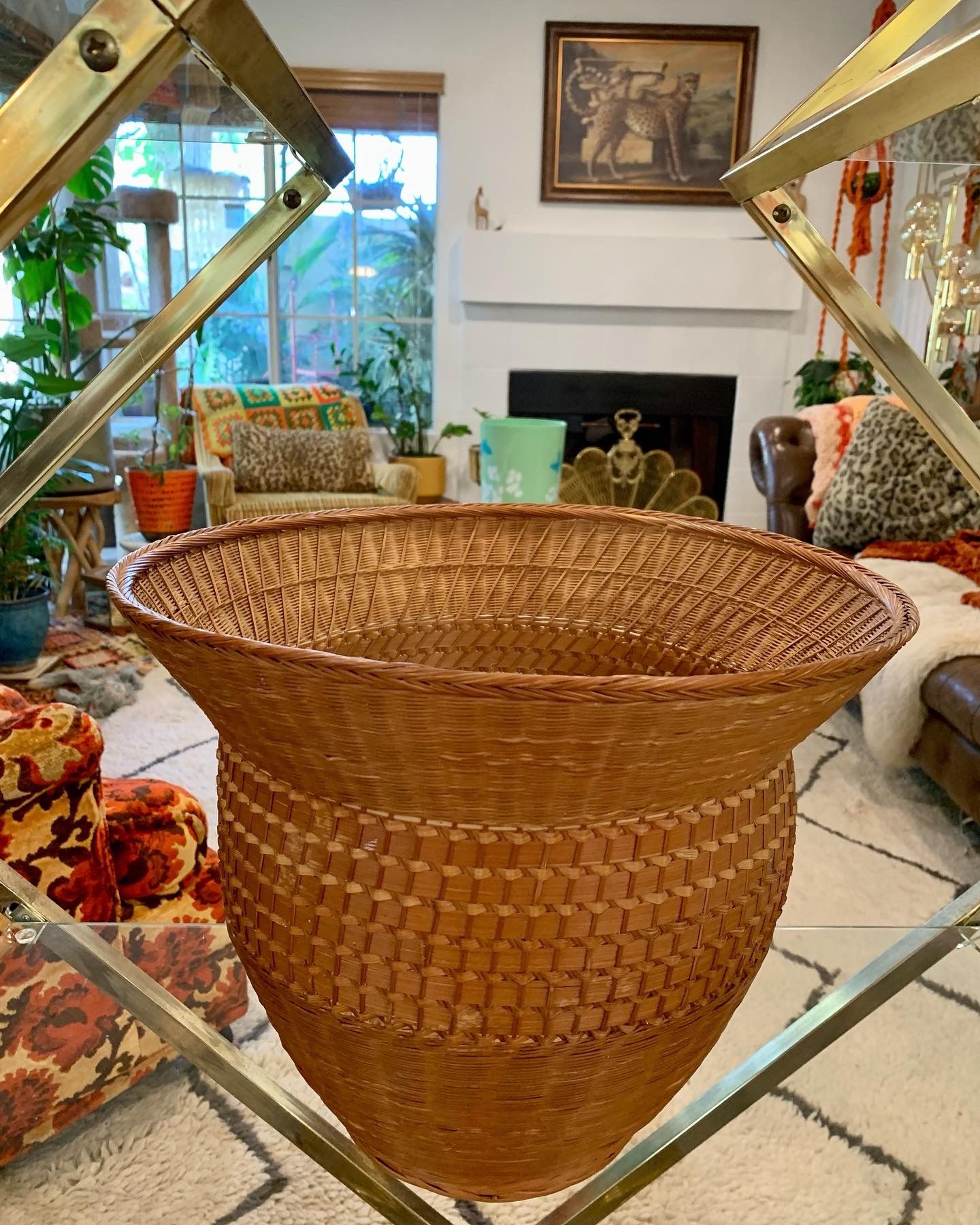Vintage Basket Hand Woven Plant Basket