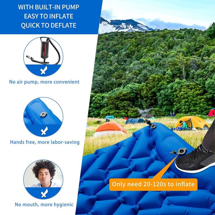Camping Sleeping Pad, Ultralight Sleeping Mat for Backpacking, Hiking Air Mattress - Extra Long, Lightweight, Inflatable & Compact Camp Sleep Mat
