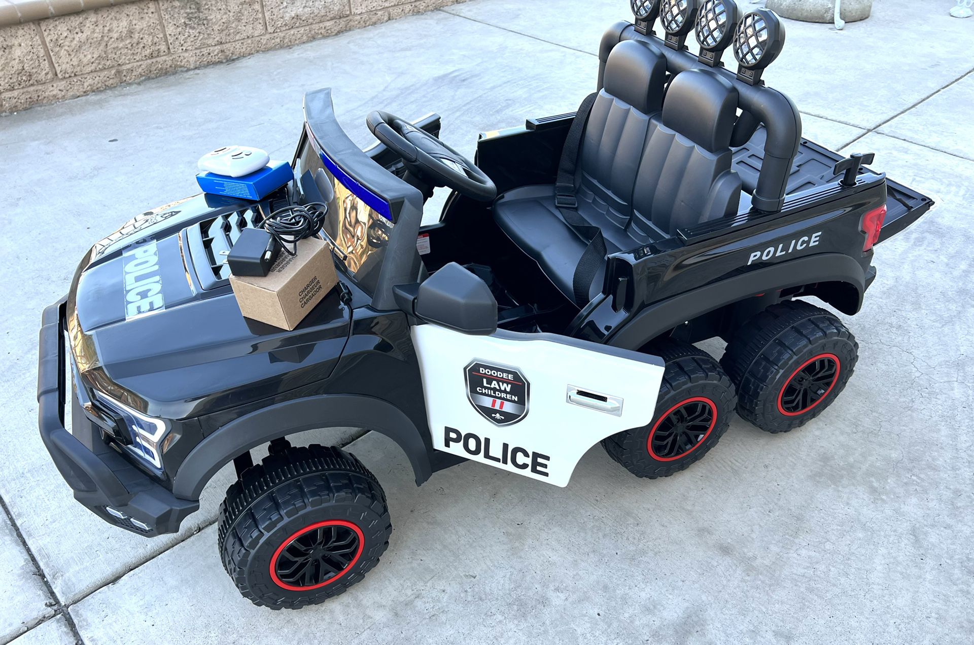 Police Truck 6x6 12v Remote Control Model Electric Kid Ride On Car Power Wheels with BLUETOOTH MUSIC - NEWEST MODEL Work with iPhone 📲 App