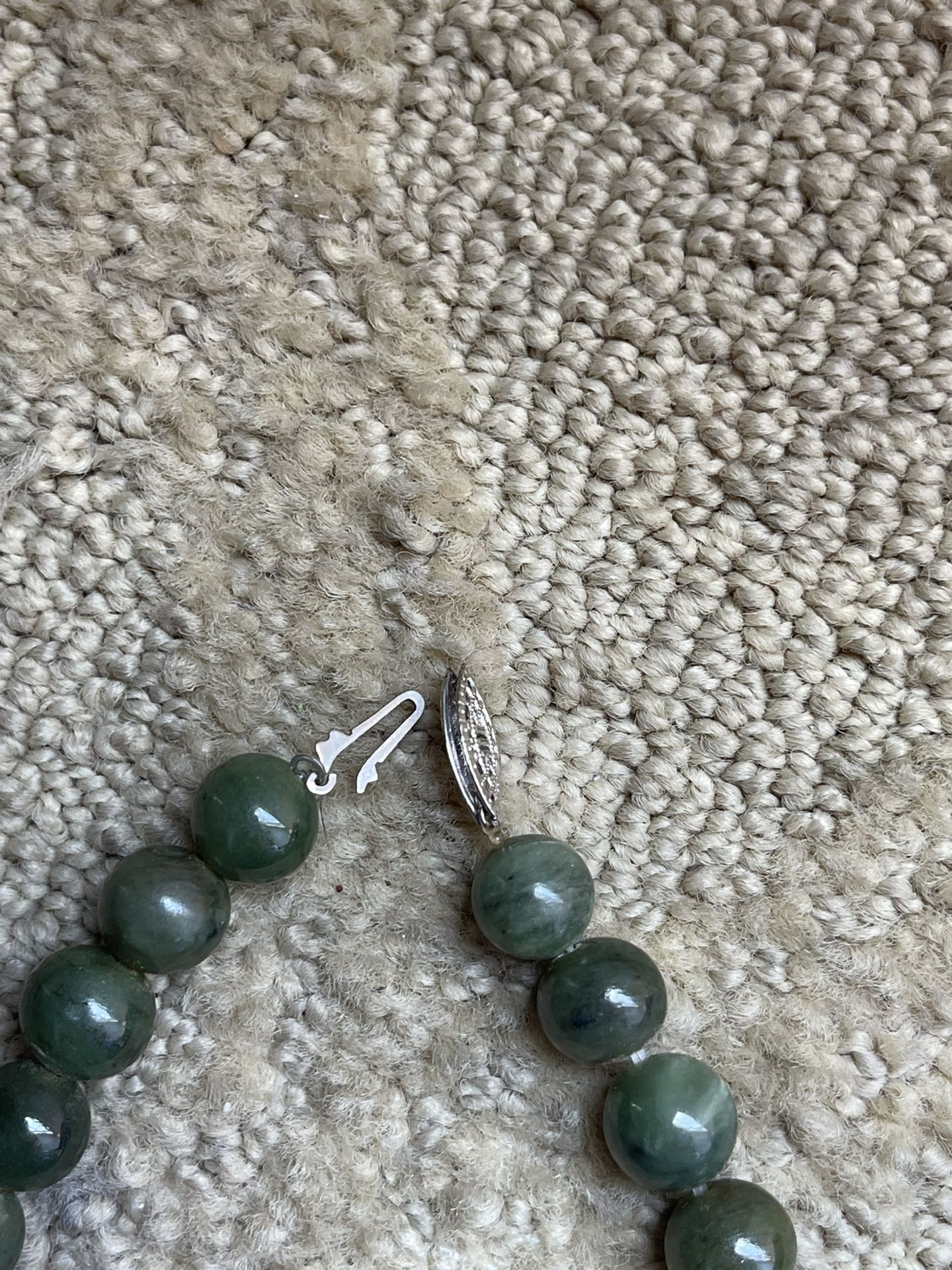 925 Sterling Silver Natural Jade Necklace