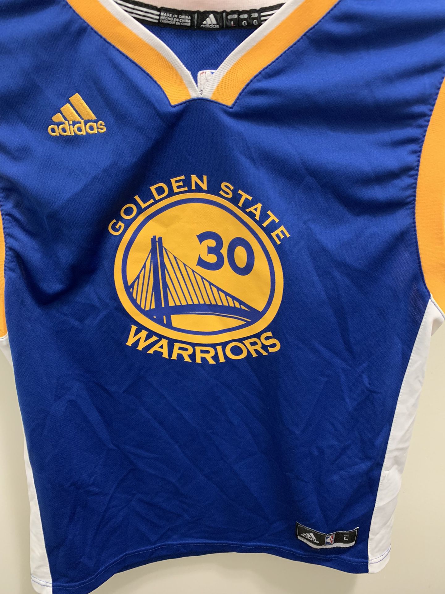 Golden State Warriors Steph Curry Adidas Youth Jersey Size Large  
