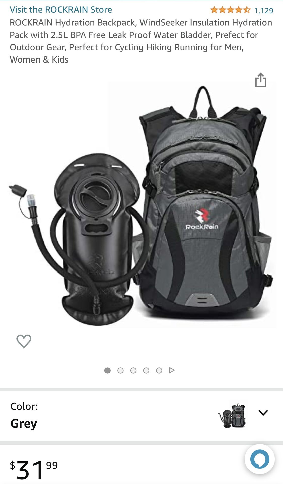 New Rockrain Hydration Backpack for Hiking, Cycling, Walking