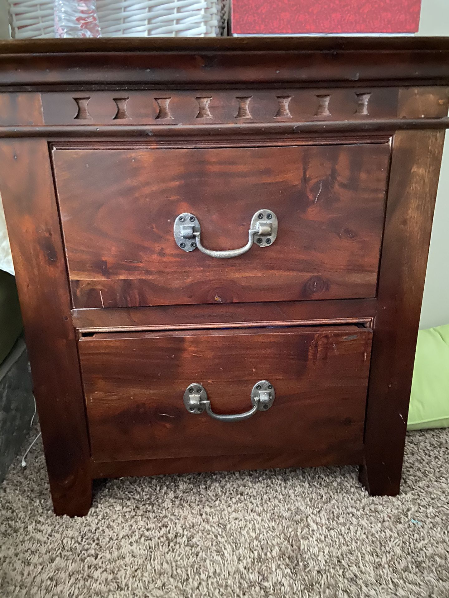 Moving! Chest + two nightstand by pier one imports