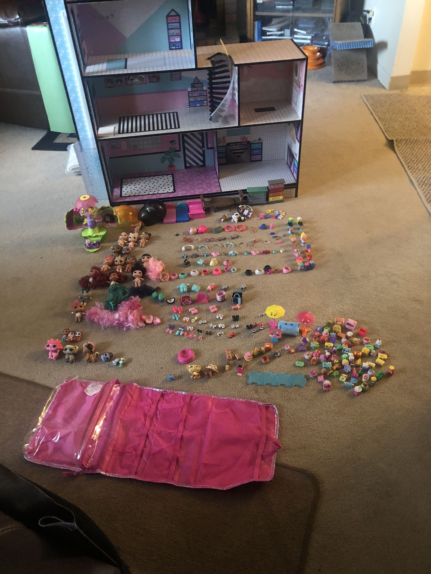 LOL Dollhouse With LOT of LOL Dolls With Accessories, Shopkins And Hatchamals 