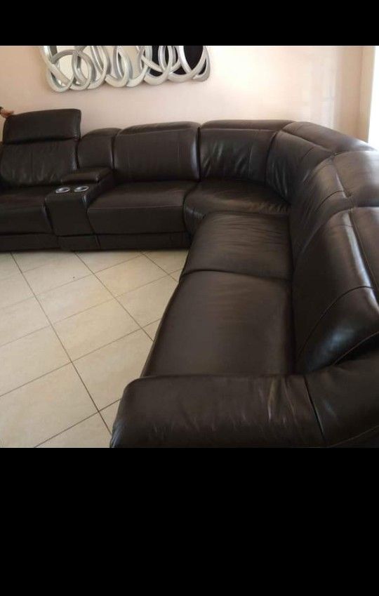 SOFA DE CUERO 100% ORIGINAL RECLINABLE ELECTRICO.. HACEMOS DELIVERY DISPONIBLE 🚚