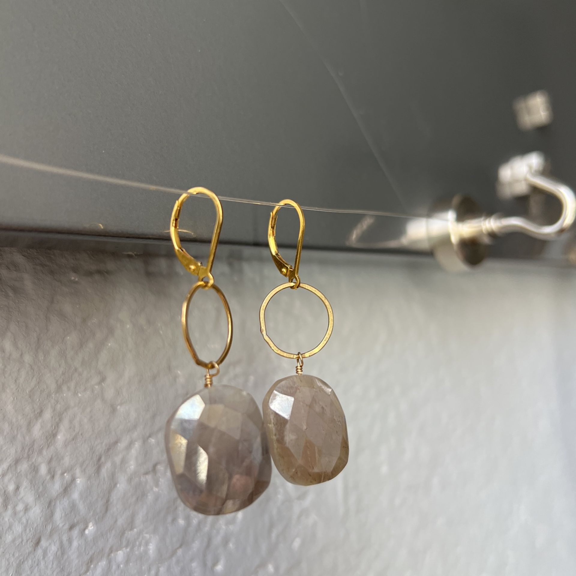 Grey Moonstone Earrings Handmade By Me