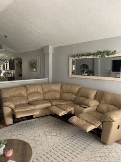 Leather Reclining Sectional  Thumbnail