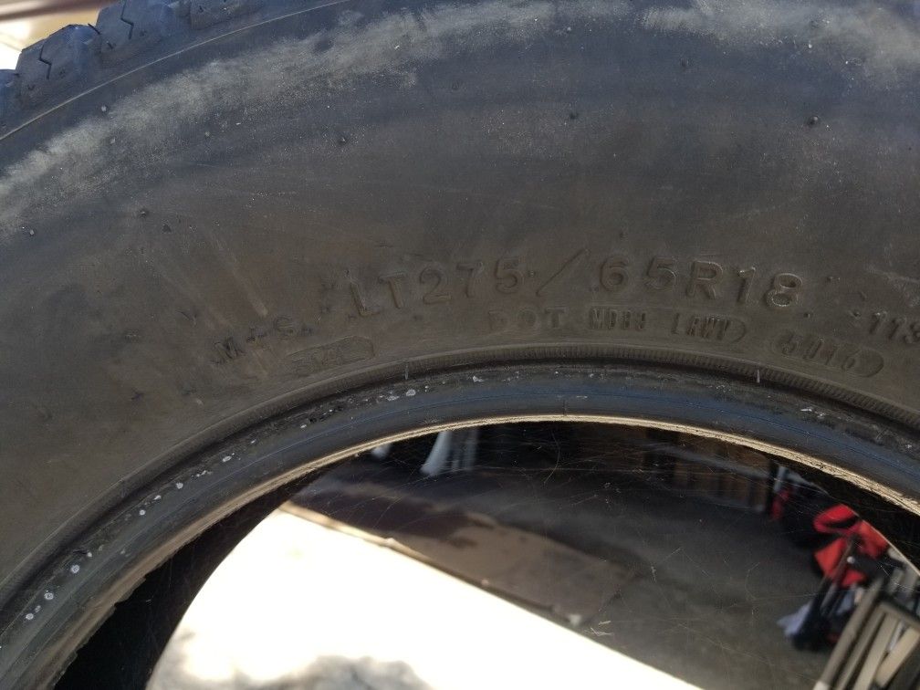 4 GOODYEAR WRANGLER USED TIRES LT 275 65 18