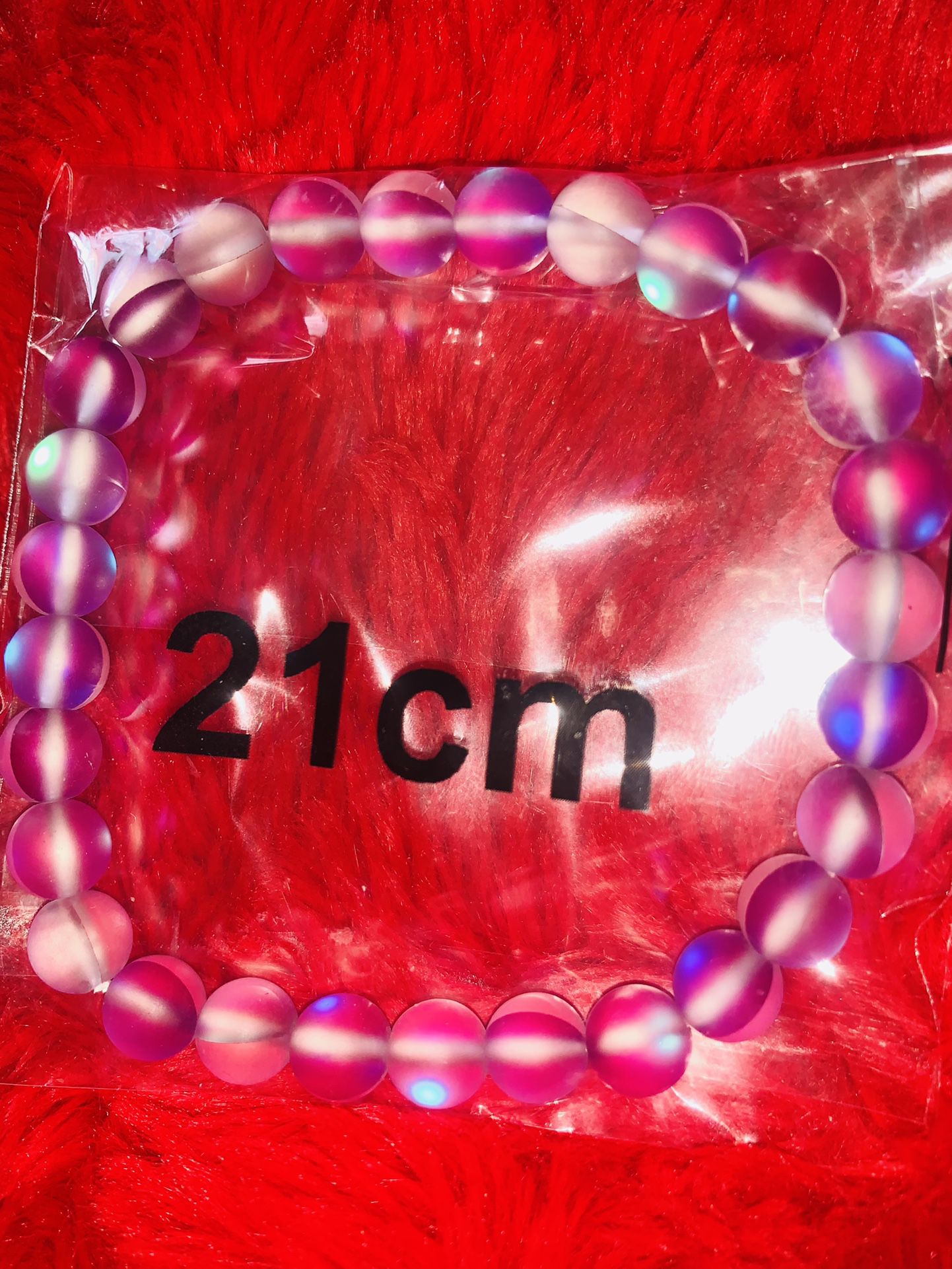 Pink Purple Moonstone 11 Mm Gemstone 💎  21 Centimeters Stretchable Bracelet 