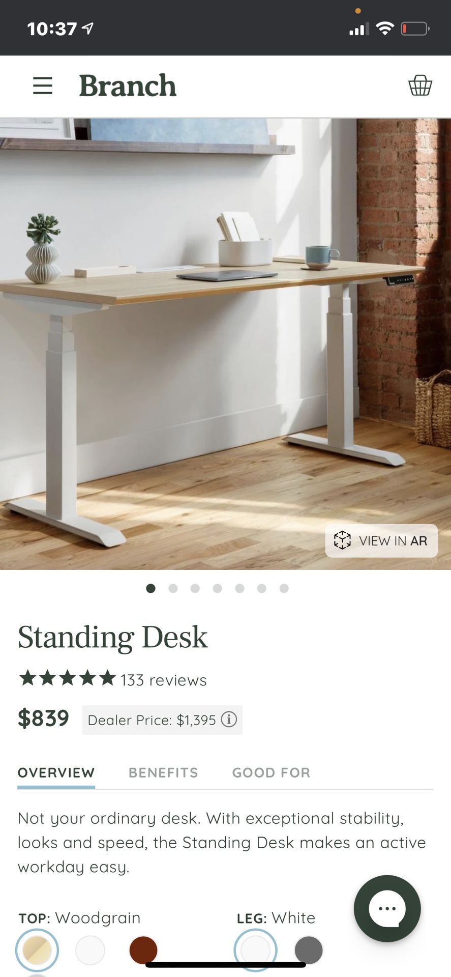 Branch Standing Desk/Elevate Chair