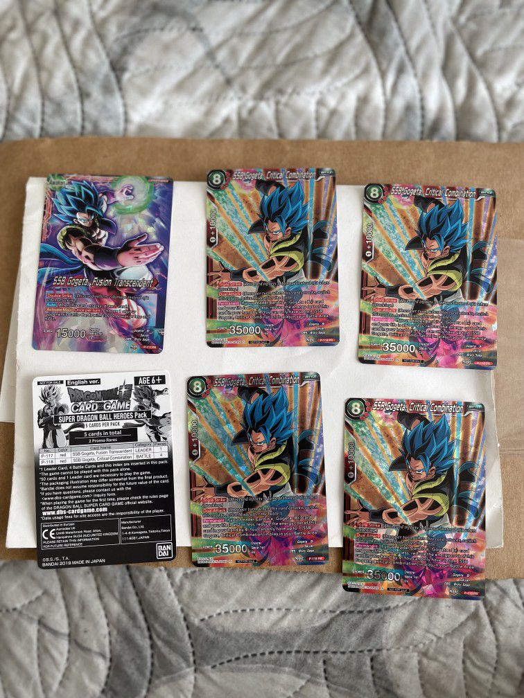 SSB Gogeta 1 Leader And 4 Battle Promo Cards