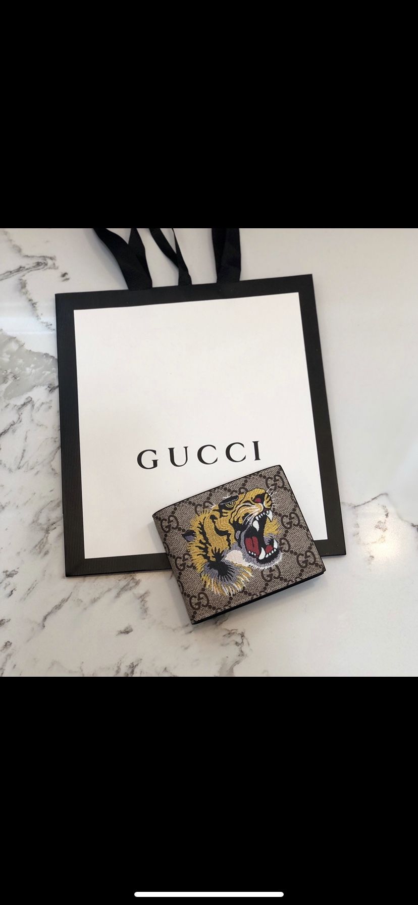 GG Supreme Tiger Print Wallet