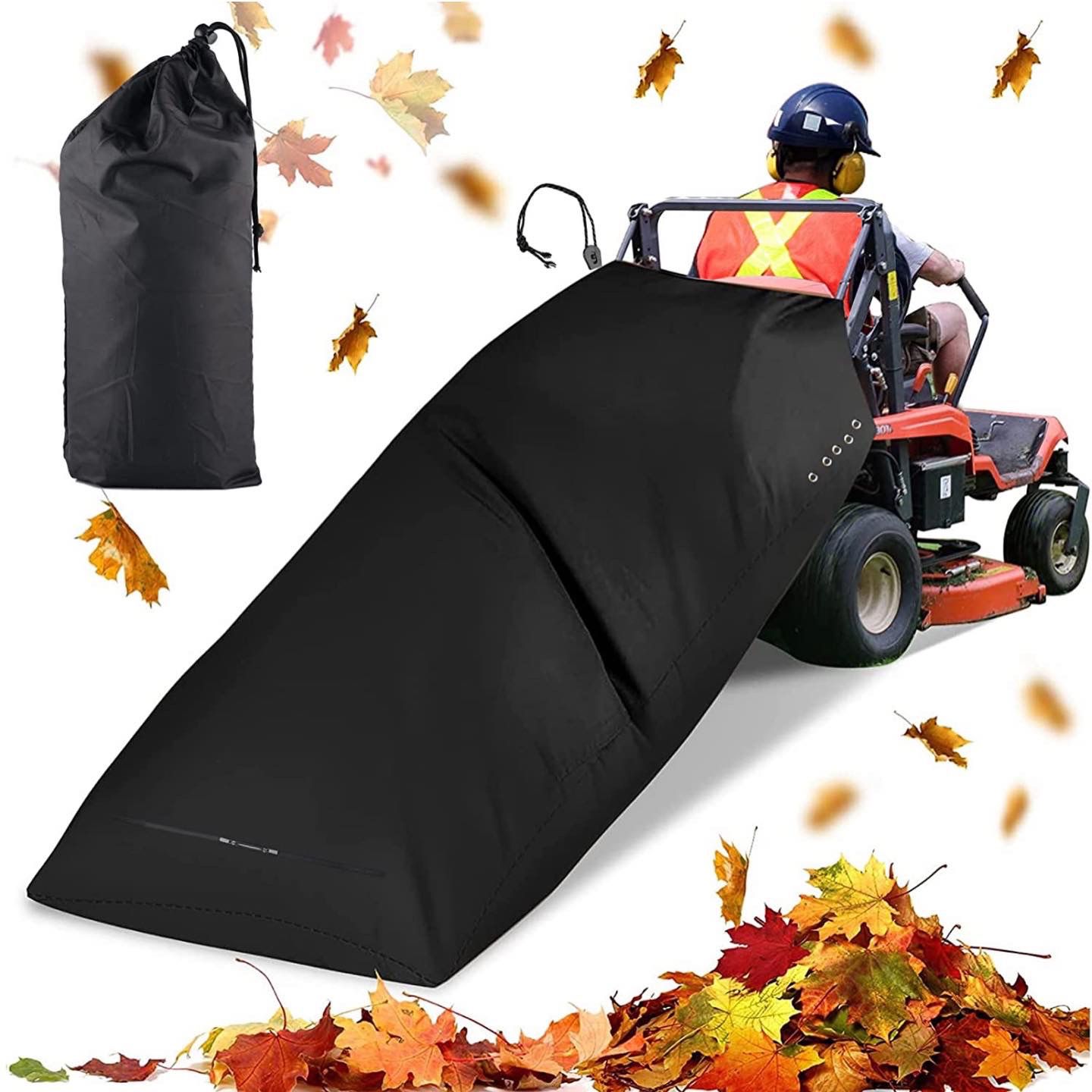 Tqehs Latest Upgrade Leaf Bag for Lawn Tractor with Vent Holes and Bottom Zipper, 54 Cubic Feet 420D Opening Garden Lawn Mower Leaf Bags for Garden Le
