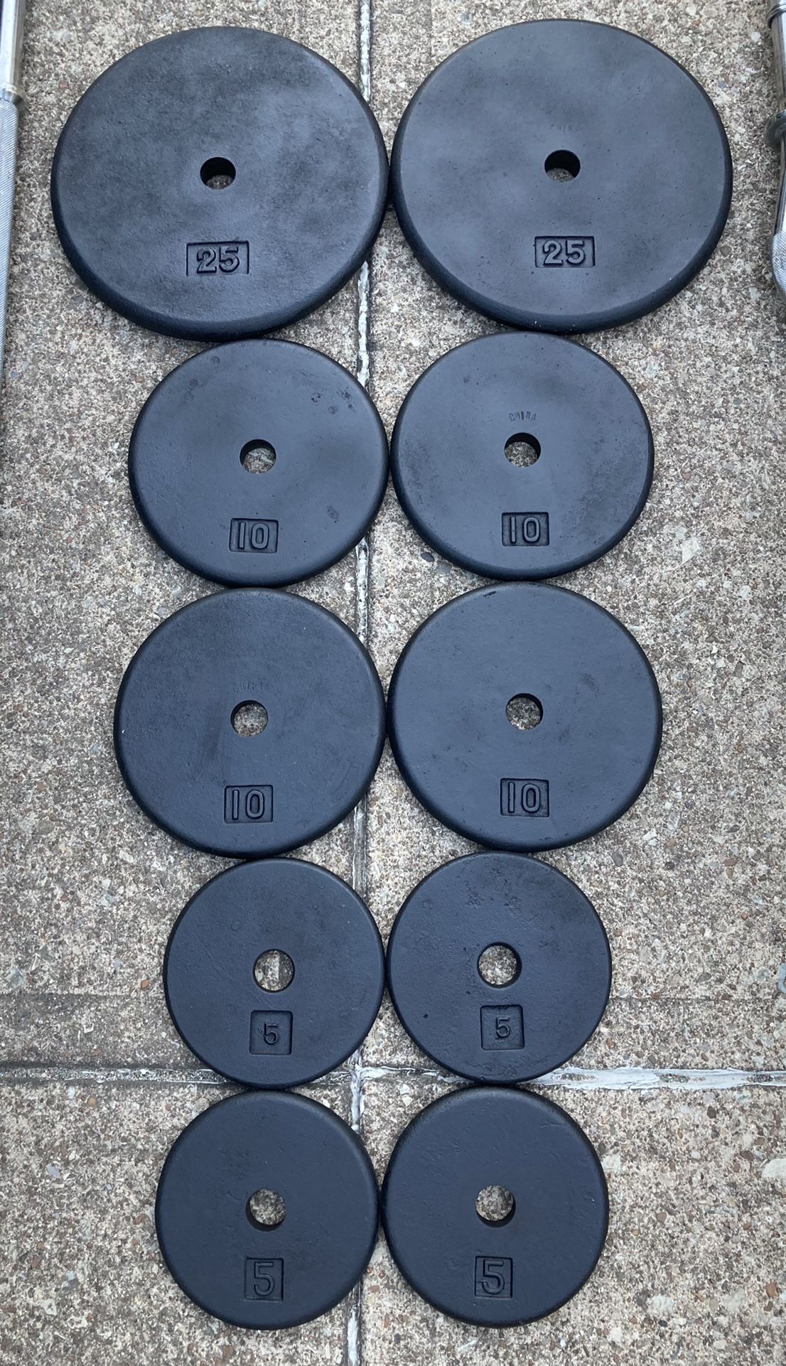 110lbs Standard 1” weight plates + 6’ straight Bar + curl barbell weights plate curling 110 lb lbs 110lb pound