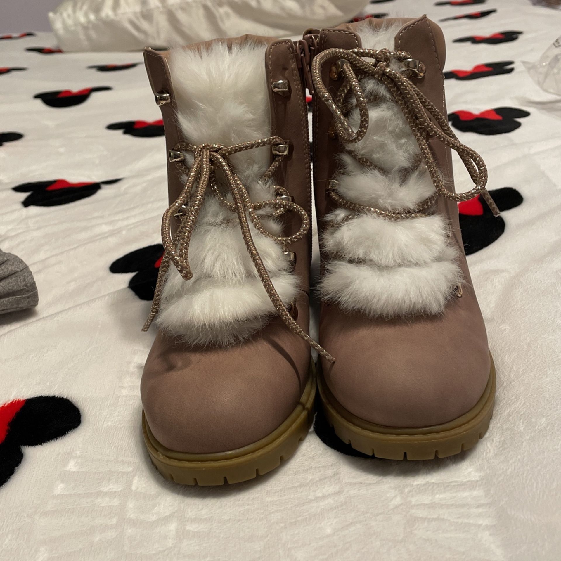 Taupe Fur Boots