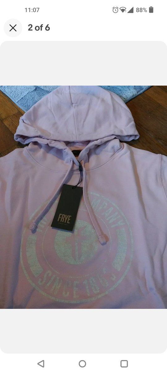 New With Tags Women's Frye Hoodie Pink Xsmall