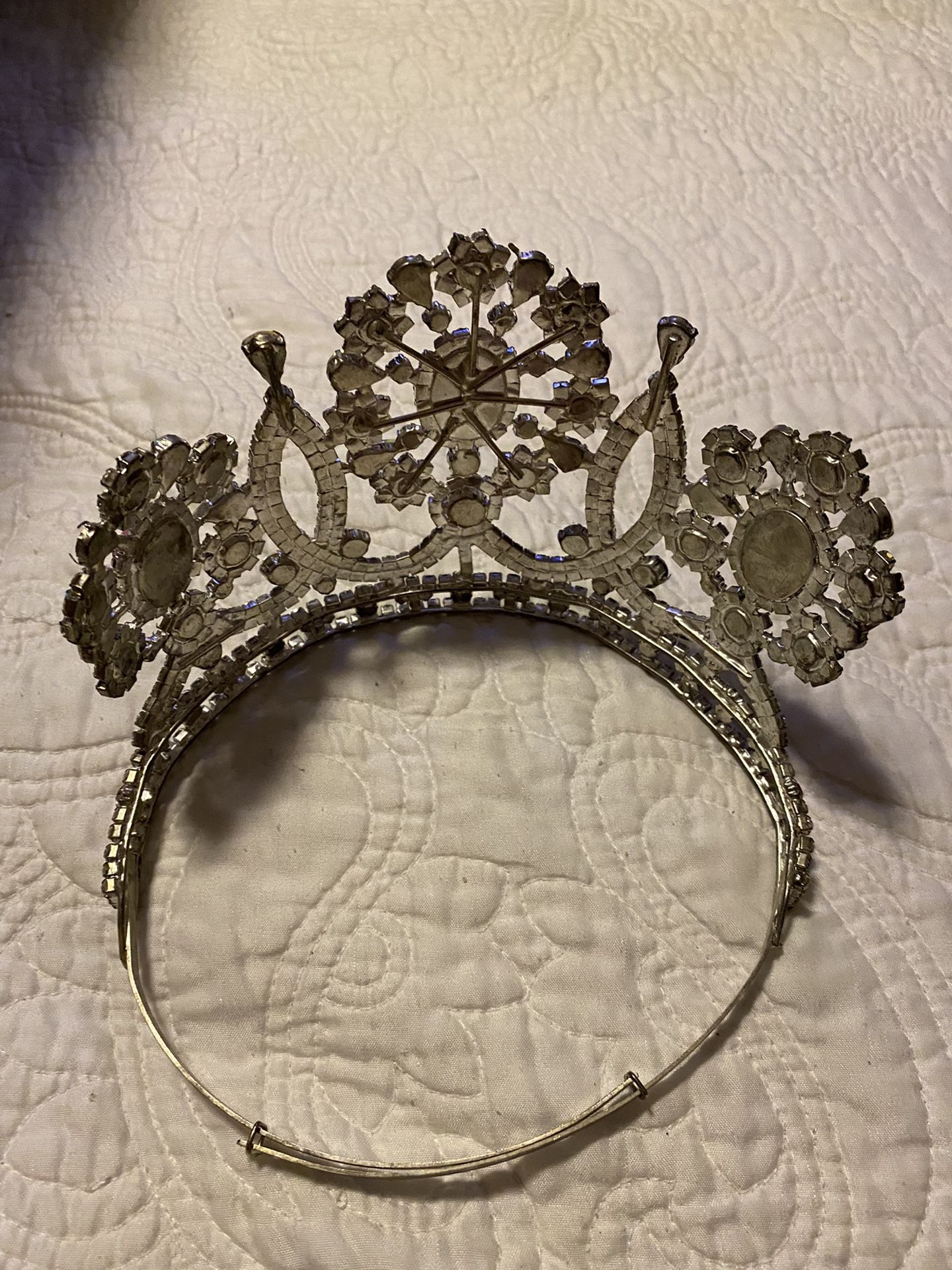 Beautiful pageant Crown tiara Pink blue and rhinestones