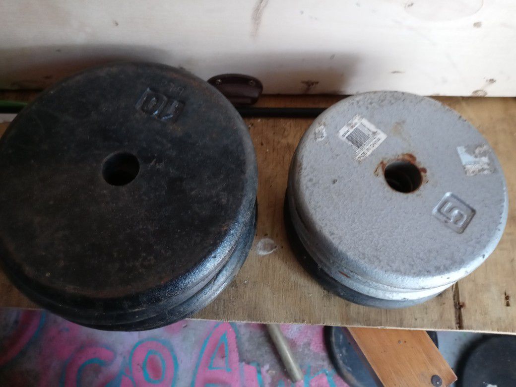 Olympic Steel Weights 2 Dumbbells 