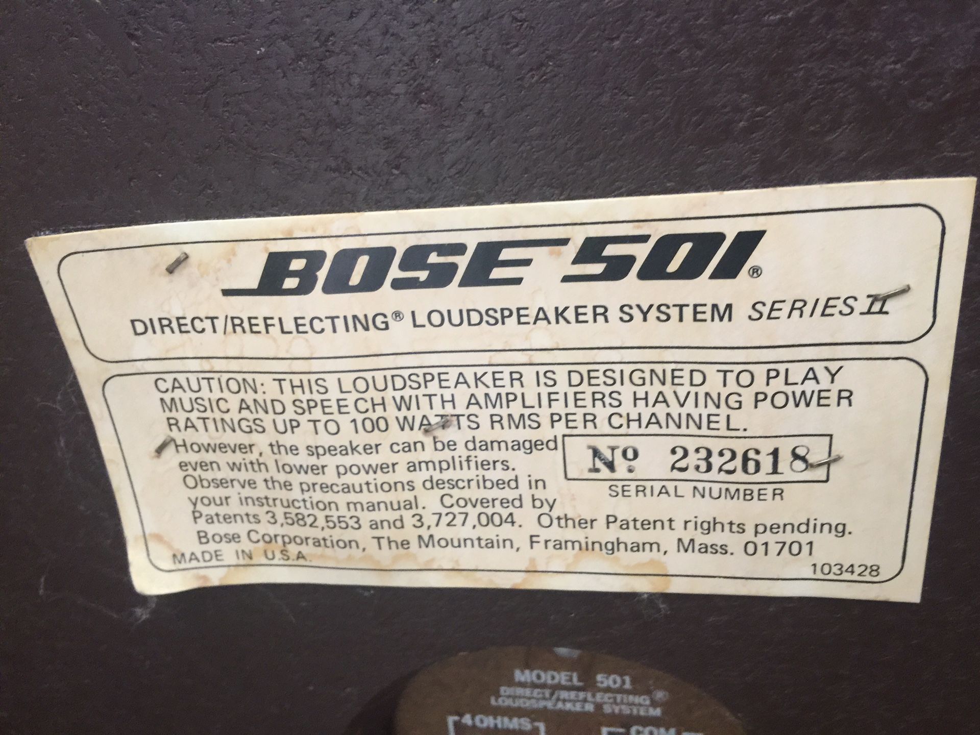 Vintage Bose 501’s (series II)