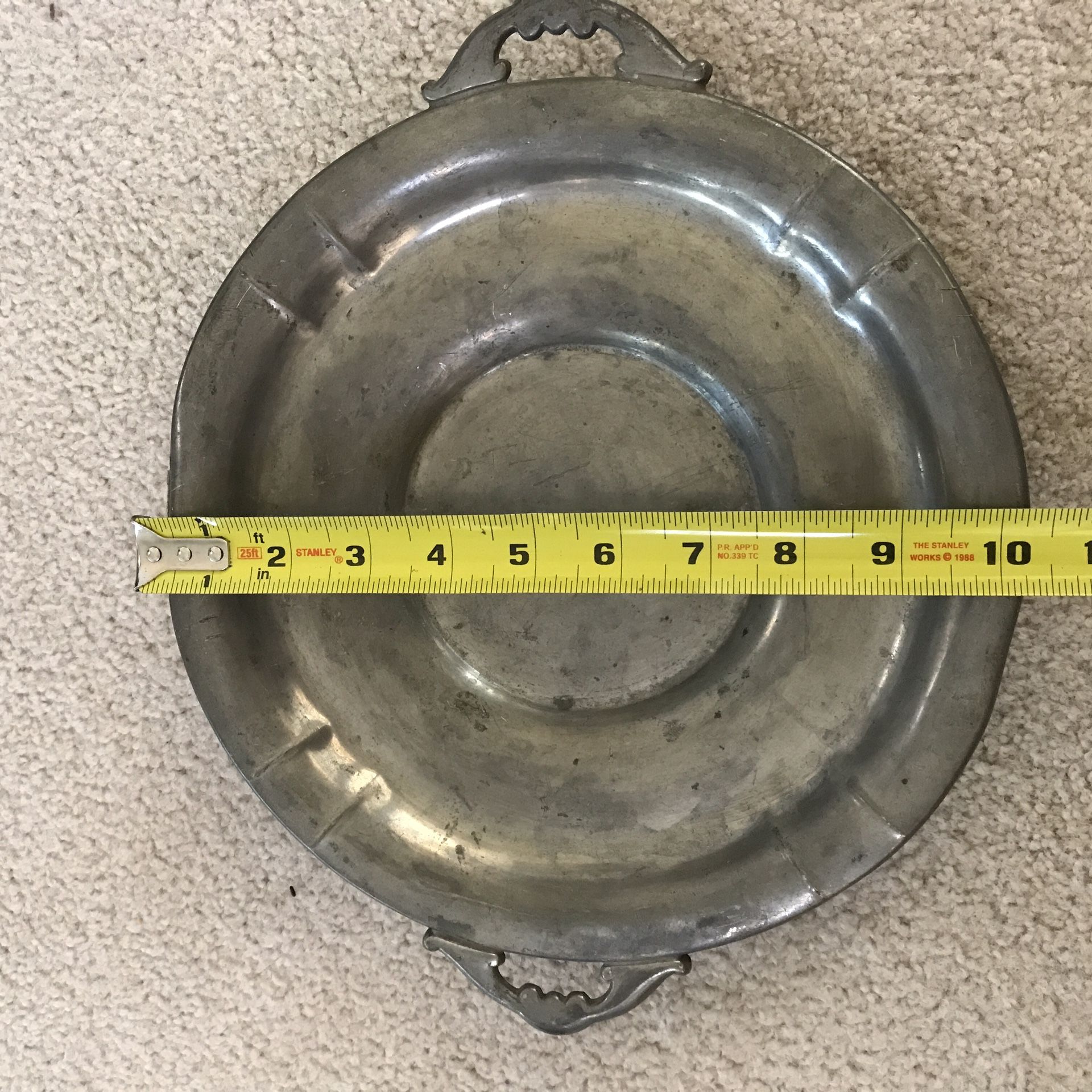 Vintage Plymouth Pewter Plate Serving Dish 83912