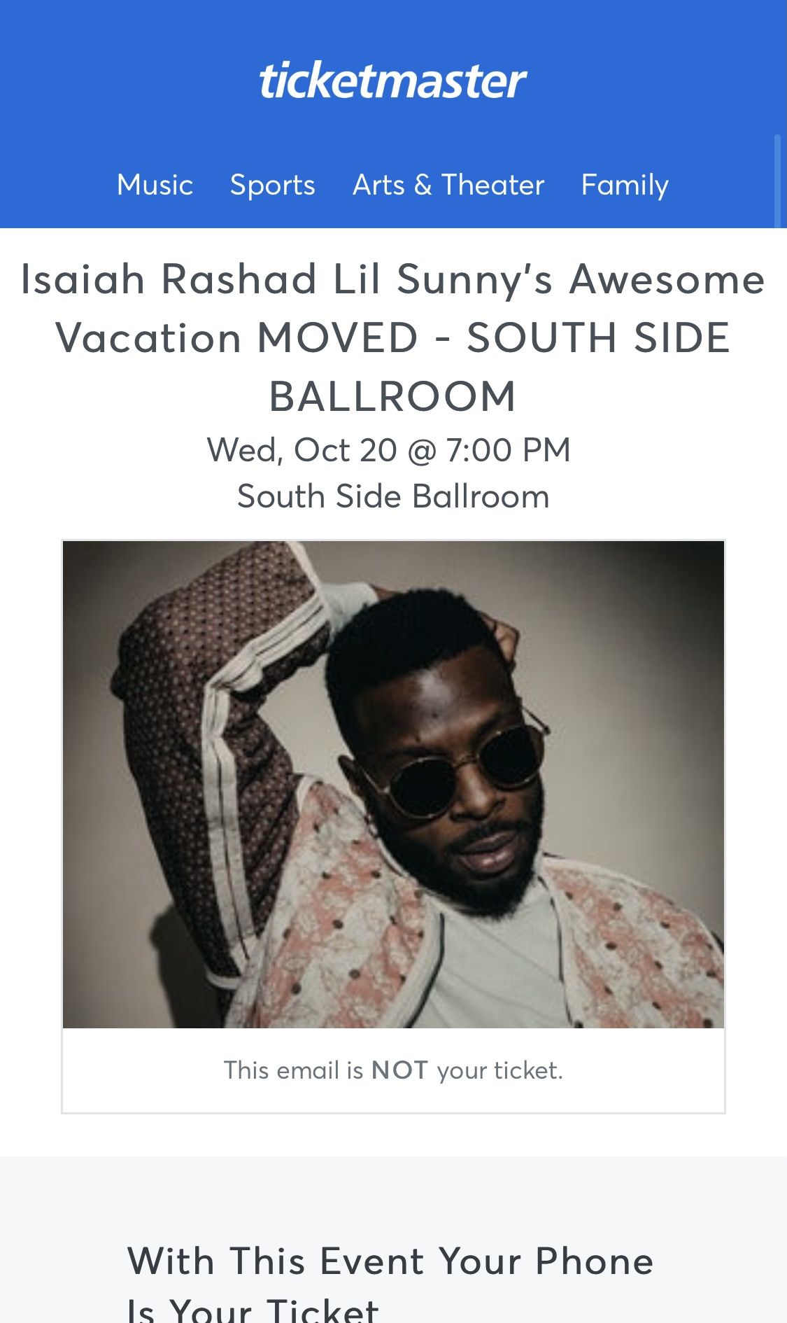 Isaiah Rashad Ticket