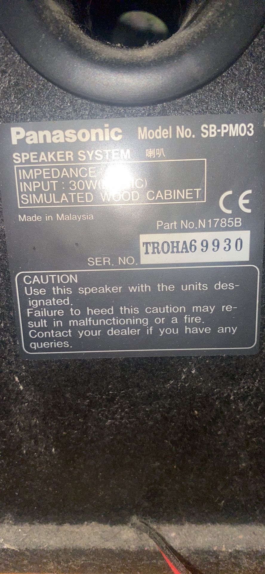 Panasonic CD Stereo Speaker System SA-PM03
