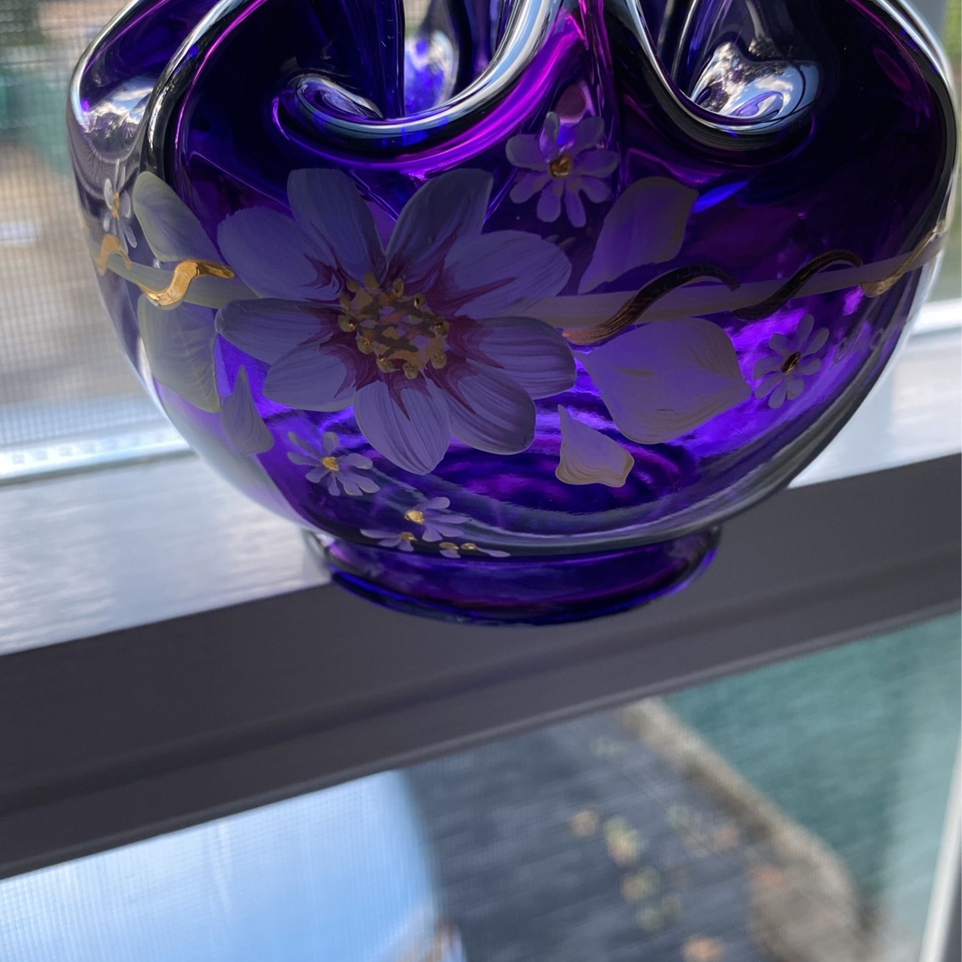 Fenton 75th Diamond Jubilee Amethyst Purple Rose Bowl