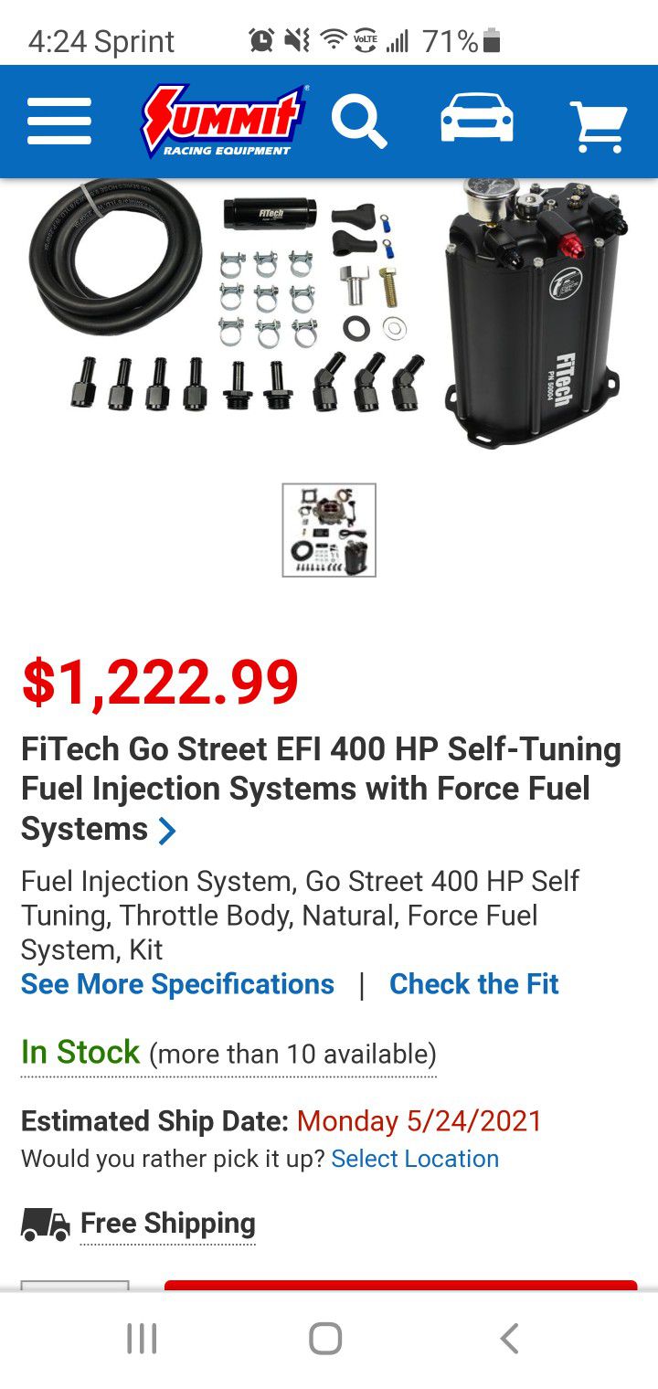 FiTech 400hp Fuel Injection Self Tuning System 