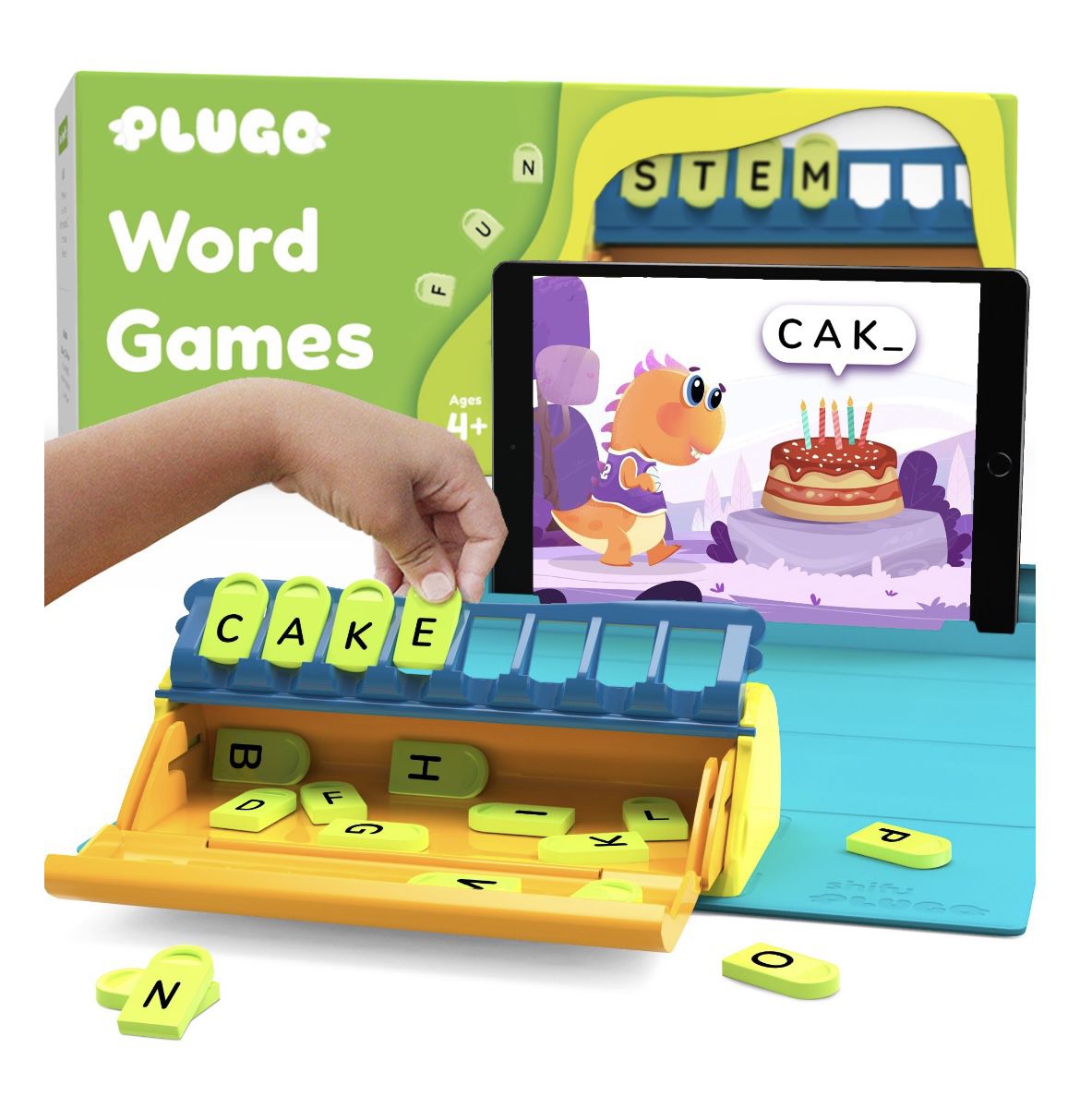 PlayShifu Educational Word Game - Plugo Letters (Kit + App with 9 Learning Games) STEM Toy Gifts for Kids Age 4+ Phonics, Spellings & Grammar 