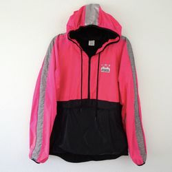 Pink Victoria Secrets Windbreaker Pullover Hoodie Jacket M/L Thumbnail