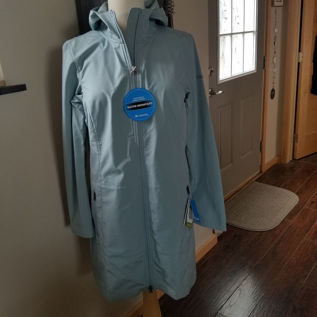 Womens New Columbia 3/4 Raincoat