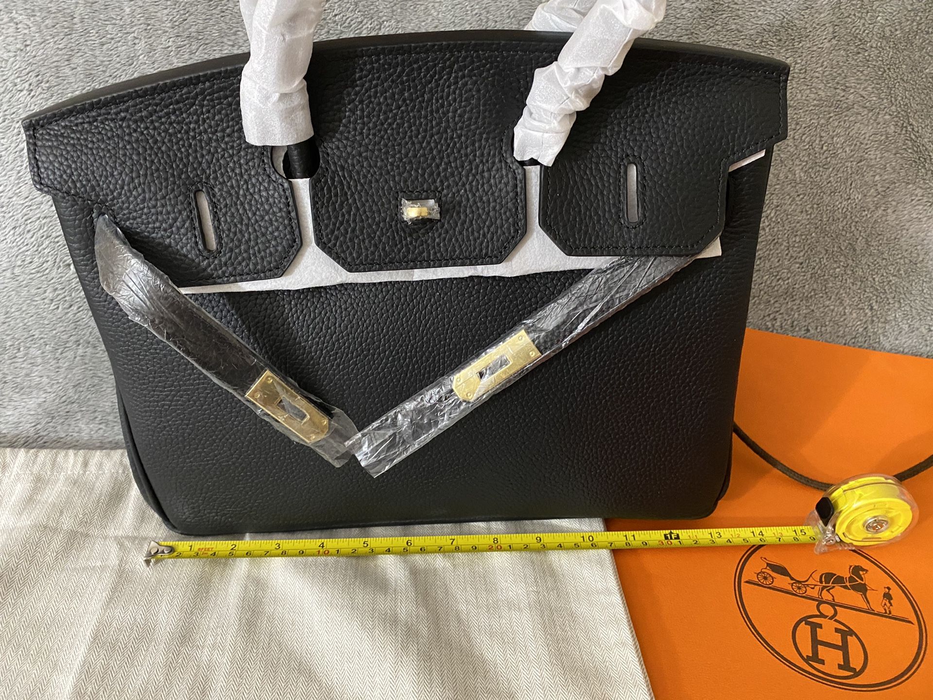 Genuine leather bag with dust and paper bag