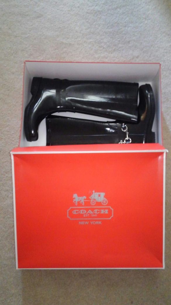 Coach Rain Boots - size 10B - NEW