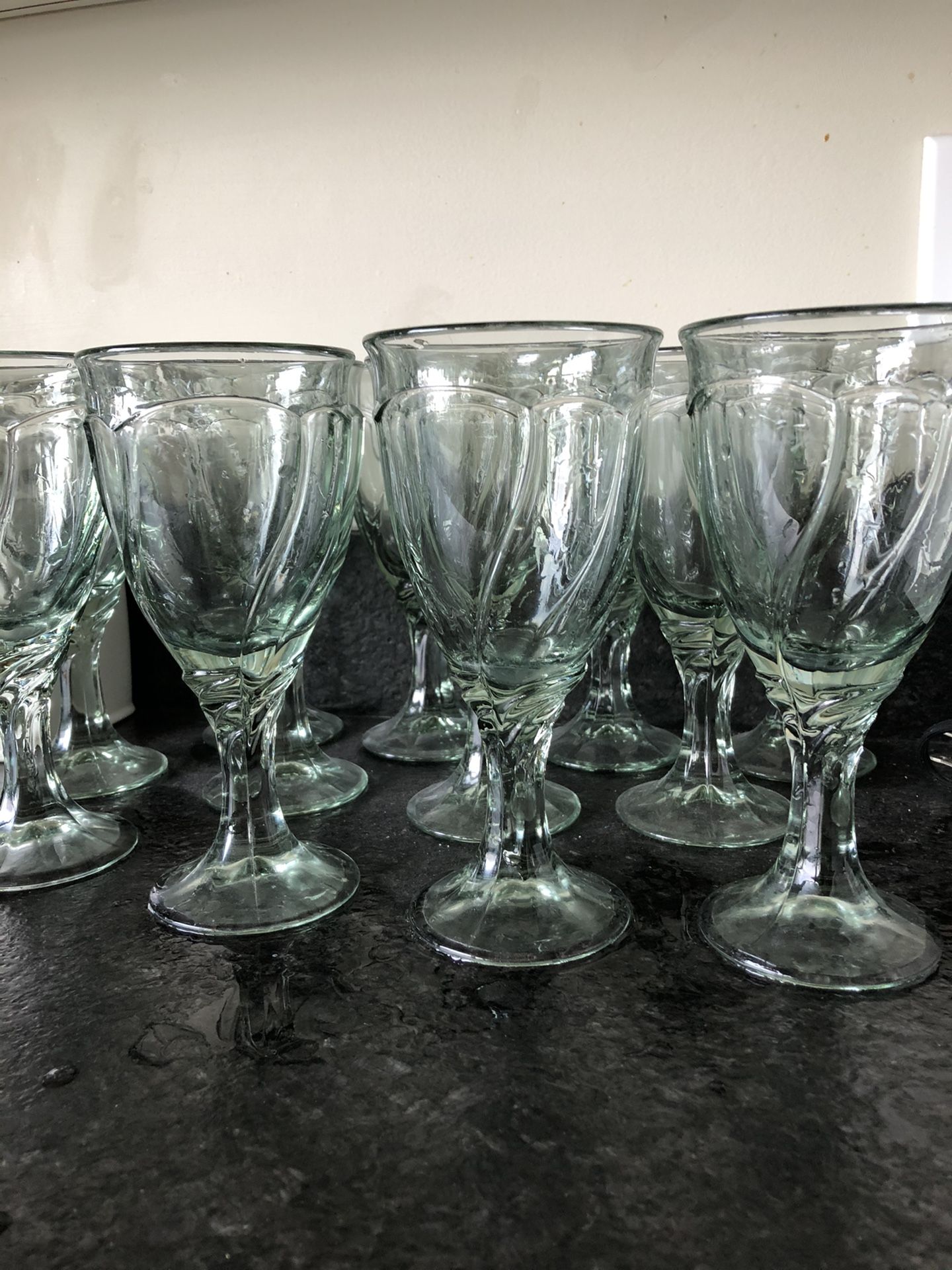 Light Green Sweet Swirl Iced Tea Goblets set of 12 by Noritake