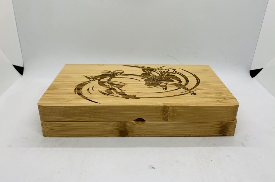 Naruto And Saskue Laser Engraved Bamboo High Quality Rolling Tray