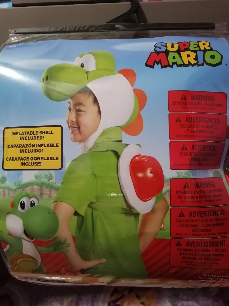 Yoshi Child Costume Kit Super Mario Bros Nintendo Kids Shell Headpiece