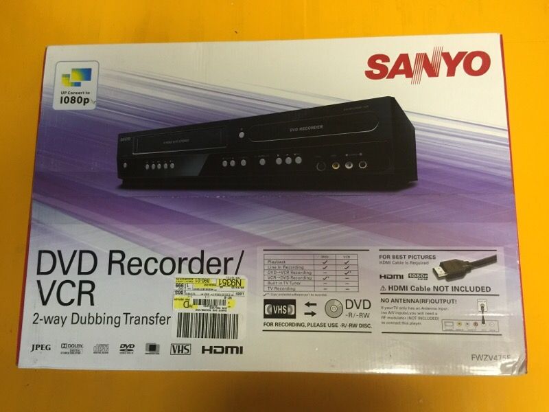 SANYO DVD Recorder VCR Combo FWZV475F BRAND NEW NEVER BEEN OPEN for