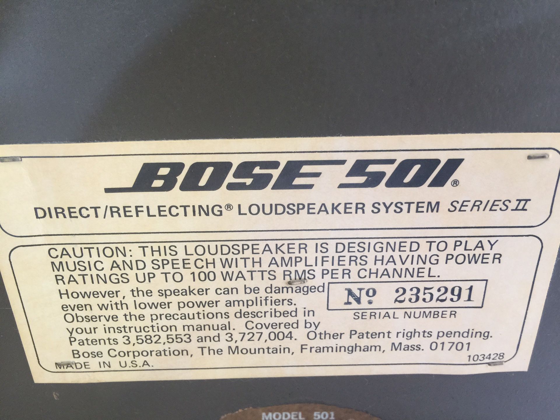 Vintage Bose 501’s (series II)