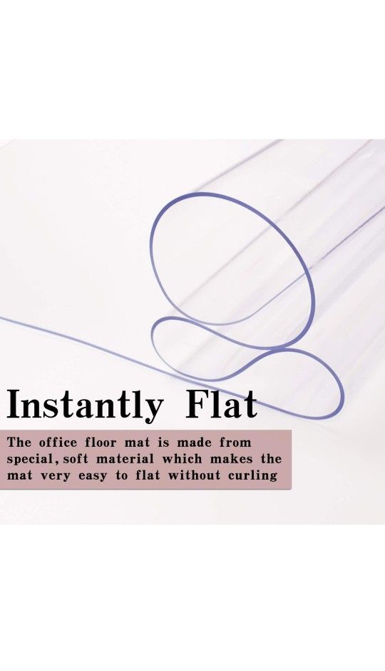 HOMEK Crystal Clear Chair Mat for Hardwood Floor, 1/8" Thick 48 x 36 inches Heavy Duty Floor Chair Mat, Good for Desks, Office and Home, Protects Floo