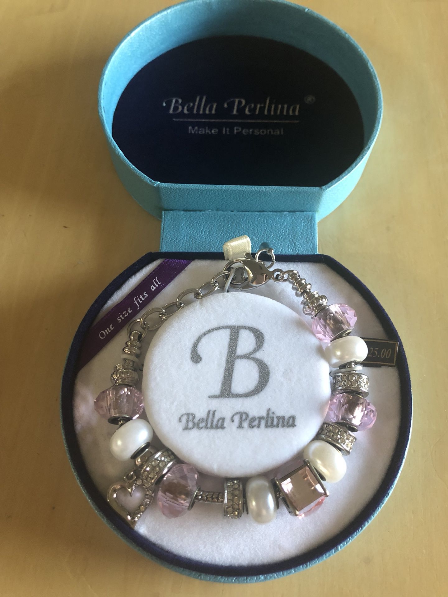 Bella Perlina 925 Sterling silver bracelet with full set of charms for sale, brand new in box