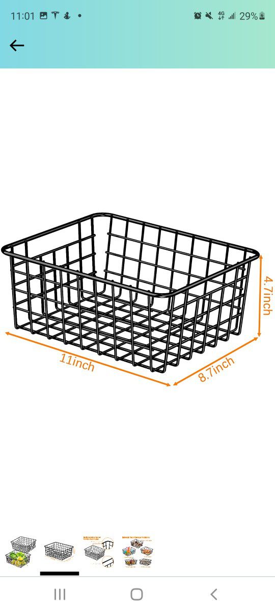  Pack Metal Wire Basket Sturdiness Small Basket Organizer Bins 

