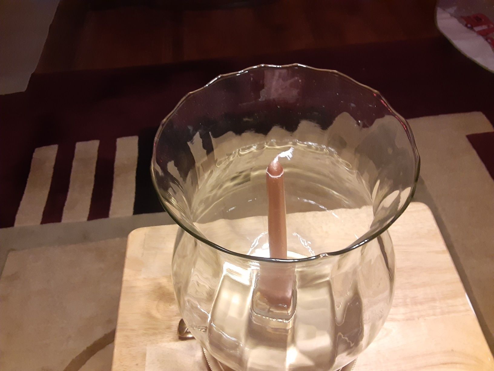 Gorgeous Looking BRASS and Glass CANDLE HOLDER THIS is a Big CANDLE HOLDER