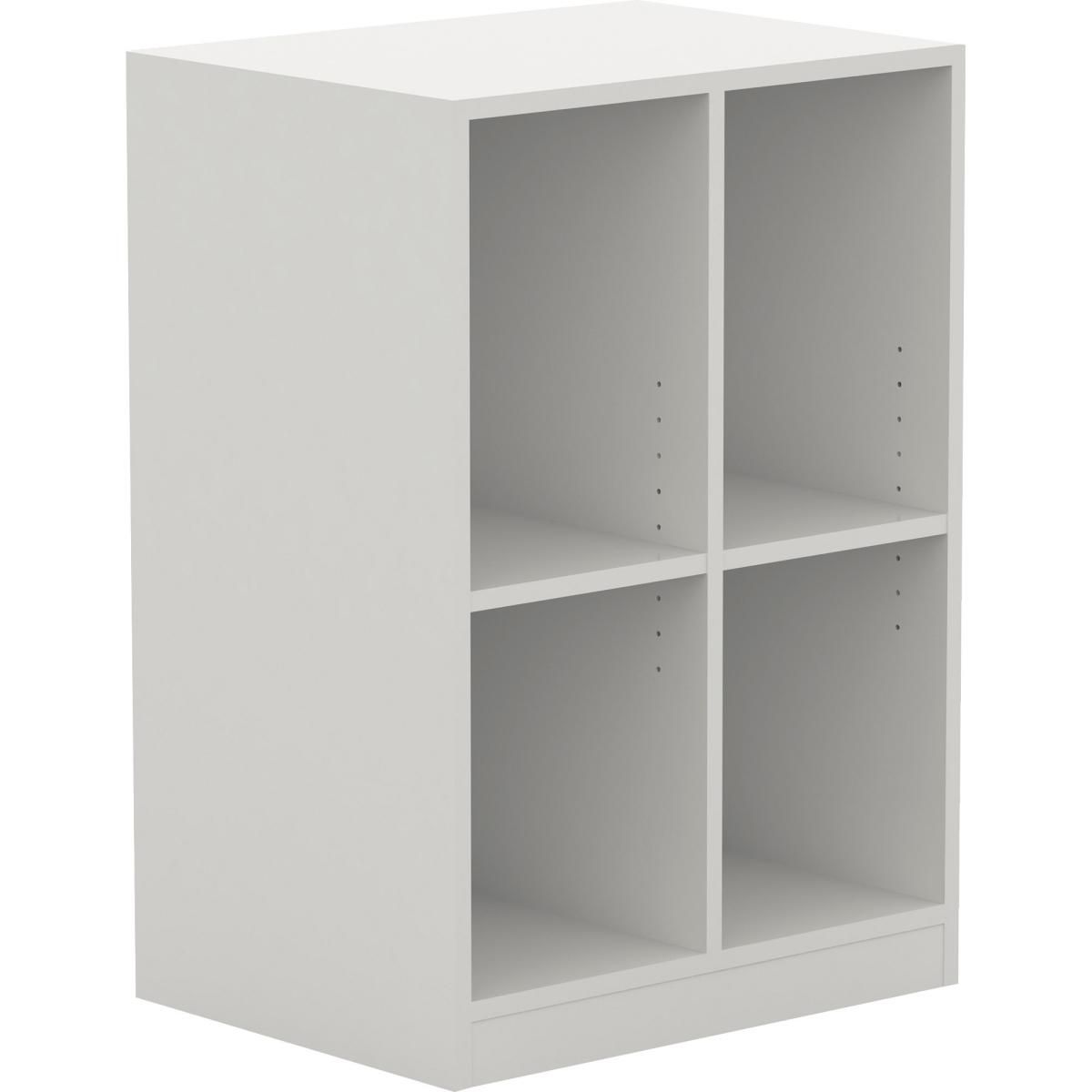 Lorell LLR42401 23.6 x 17.8 x 34.4 in. Double Cubby & Locker Storage Base, White