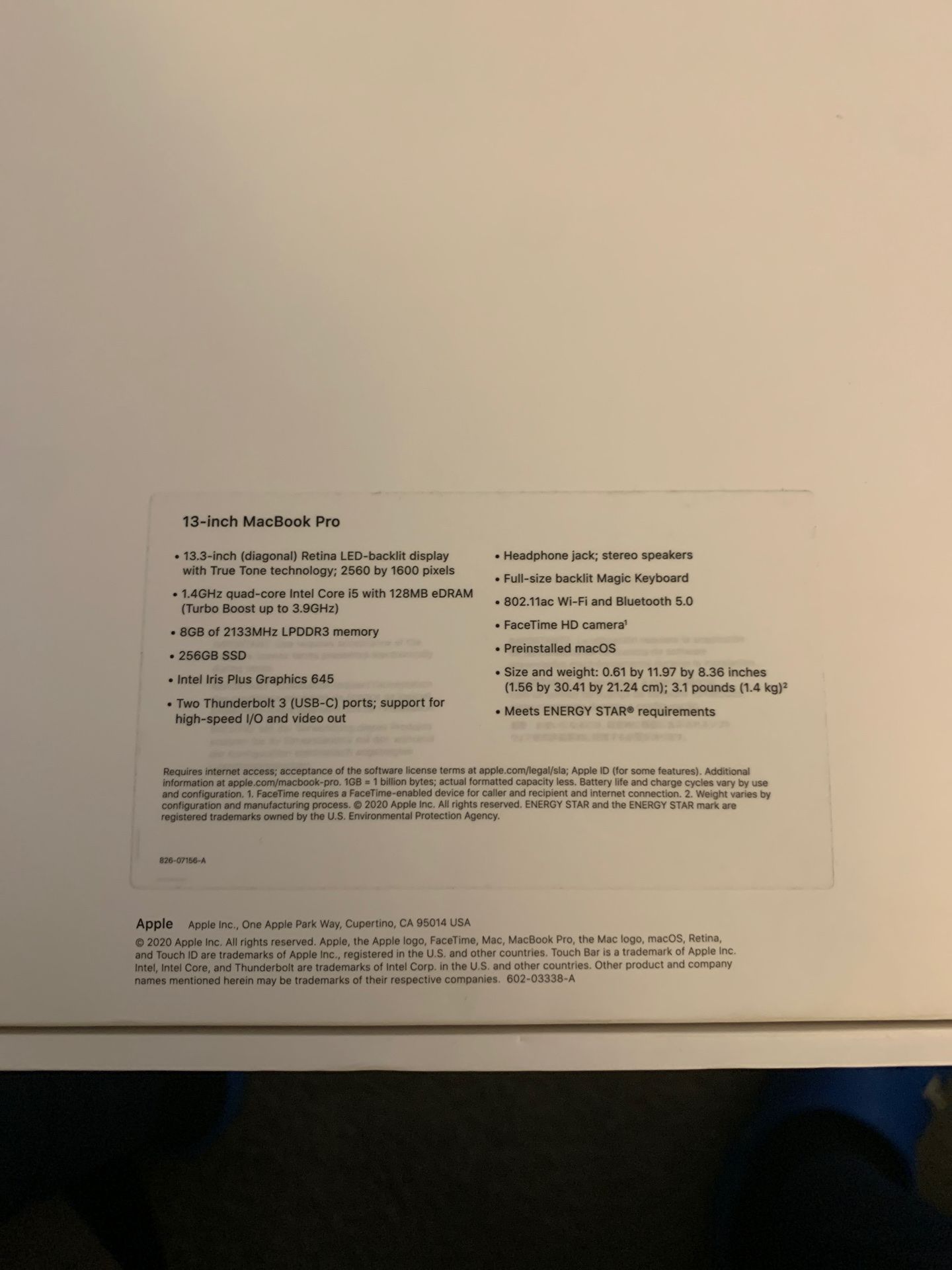 MacBook Pro 13 inch 2020